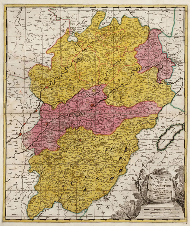 Burgundiae Franche Comté (Midden Frankrijk) 1735 Valk Ottens